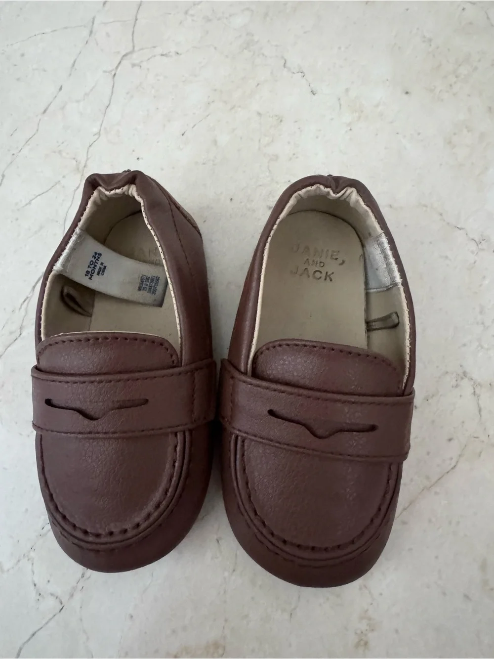 Janie and Jack Kids Brown Leather Loafers